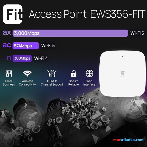 ENGENIUS EnGenius Fit 802.11ax 2×2 Managed Dual Band Wireless Indoor Access Point (2Y)